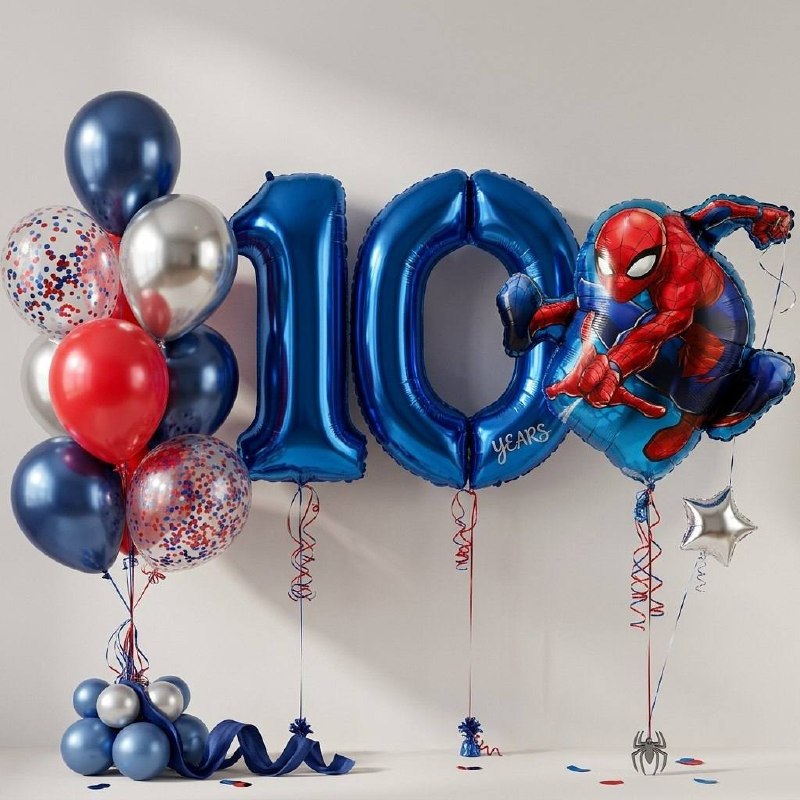 Сет шаров «10 лет с Человеком-пауком»